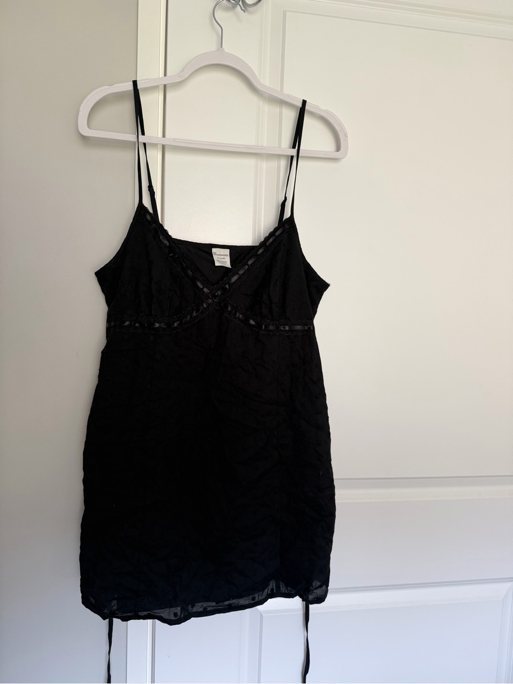 No Boundaries Black Lace-Trim Mini Slip Dress
